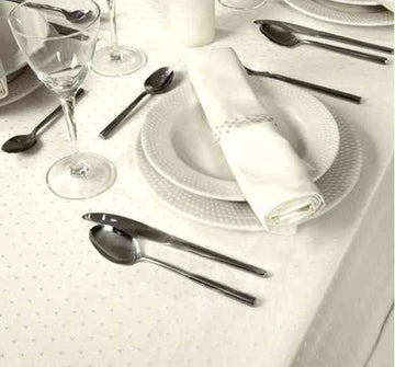 Fata masa rotunda Damasc Topo Crem 310cm (diametru)