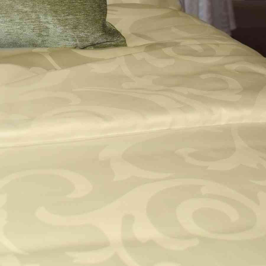 Lenjerie de  pat cu 2 pilote Twin Satin Jaquard 100% Bumbac, Vanilla