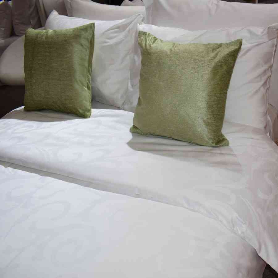 Lenjerie de pat Double Satin 100% Bumbac, Jaquard Alb