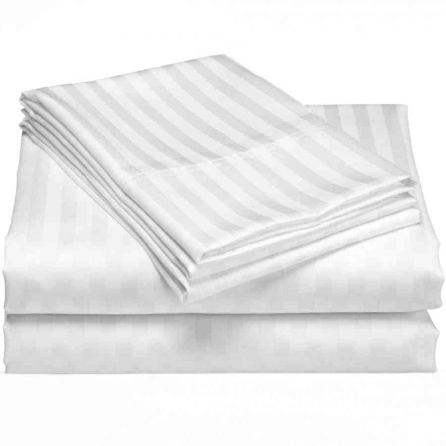Lenjerie pat cu 2 pilote Twin Satin 100% bumbac, dungi Astra